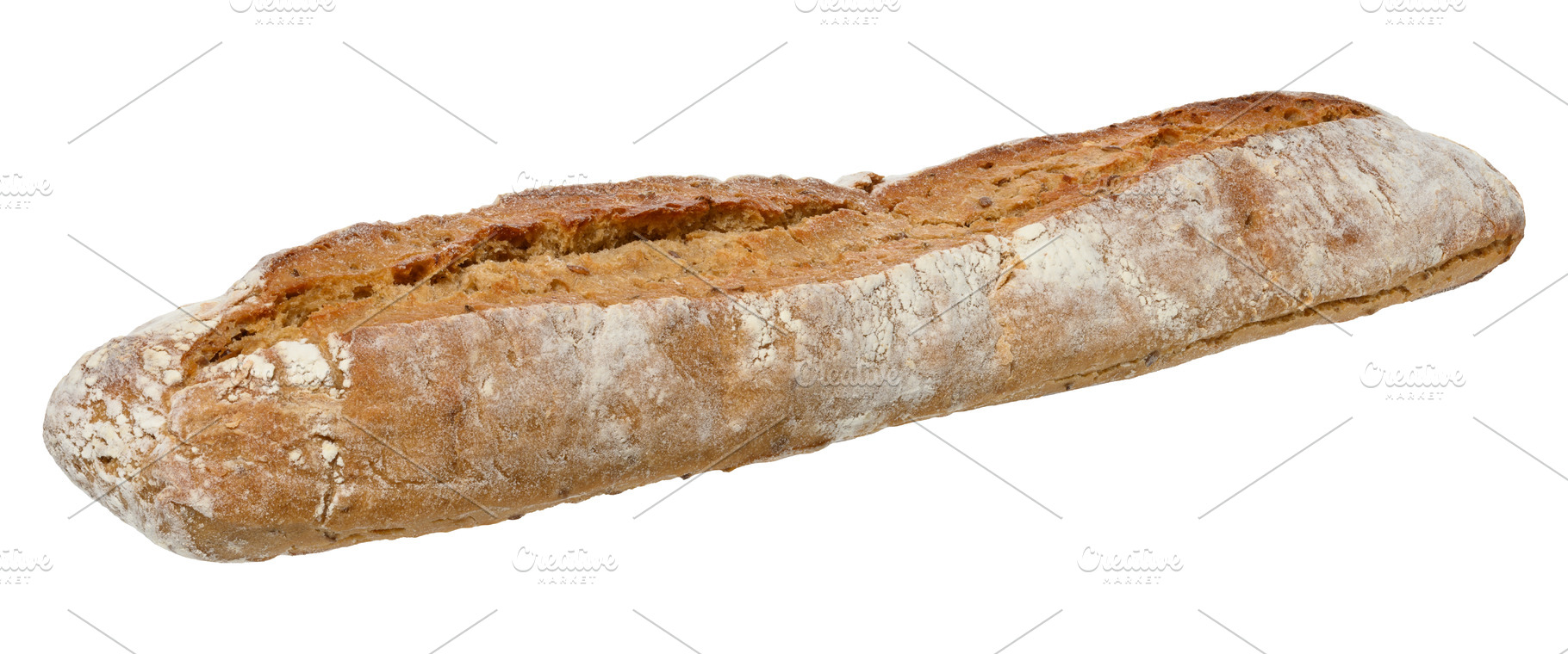 A freshly baked whole grain baguette with a crispy crust and a r, a Food & Drink Photo by ndanko