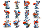 watercolor Easter Bunny Holding, an Illustration by DreamArtGraphic (Thumbnail 3 of 4)
