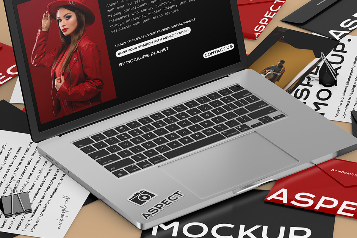 MacBook Pro 16 Sticker Mockups, a Mockup by Mockups Planet (Photo 5 of 5)