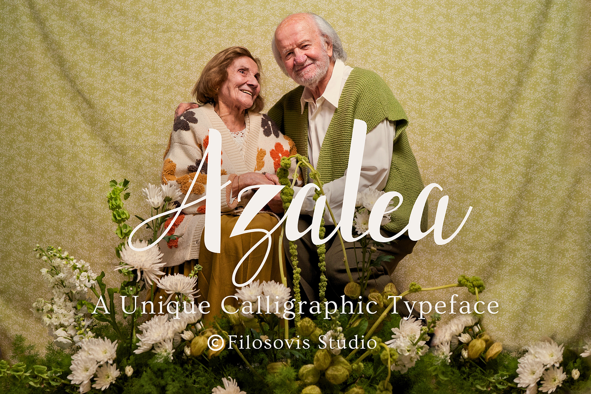 Azalea | Calligraphic Typeface, a Script Font by filosovis (Photo 1 of 5)