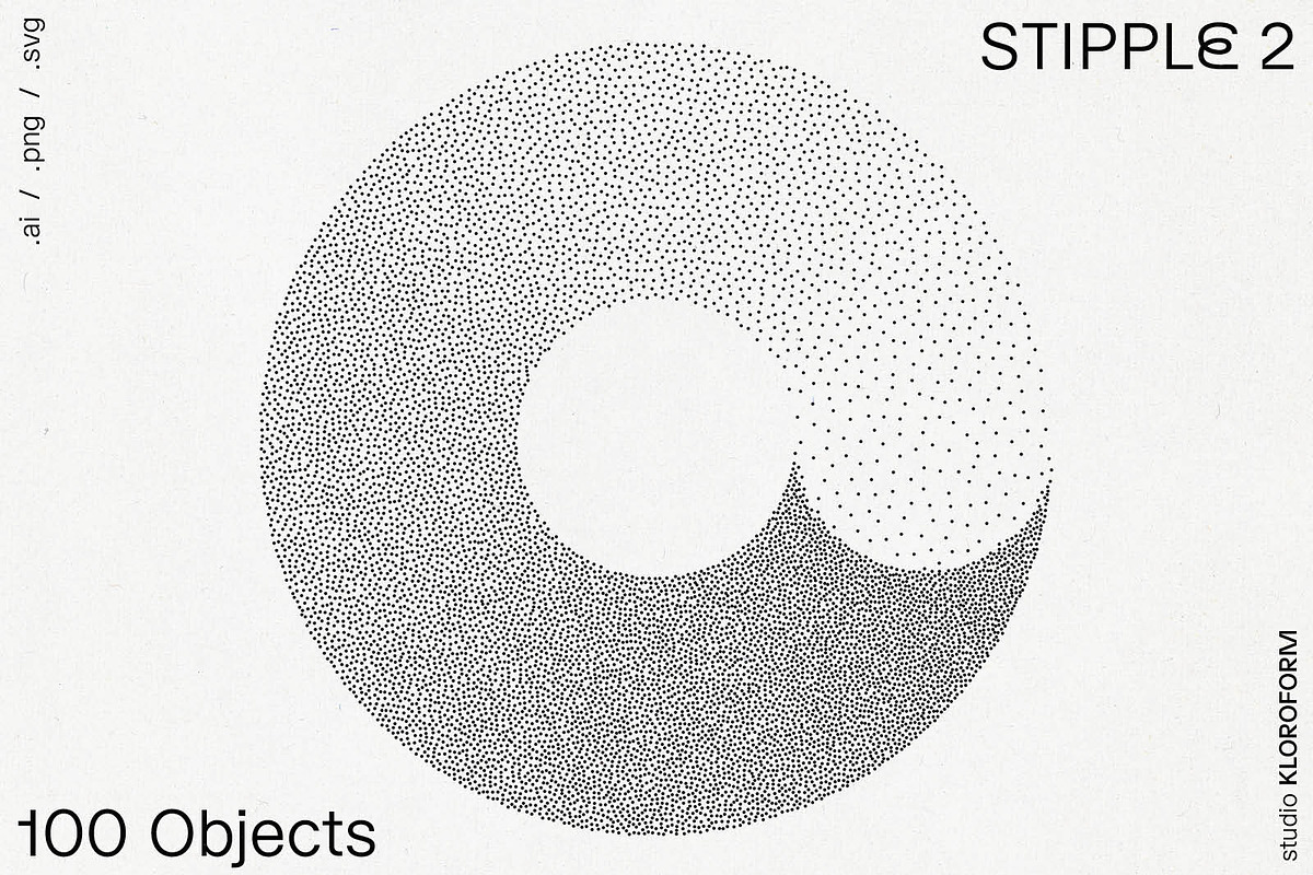 Stipple 2 - 100 dotted objects, an Object Graphic by kloroform (Photo 21 of 21)