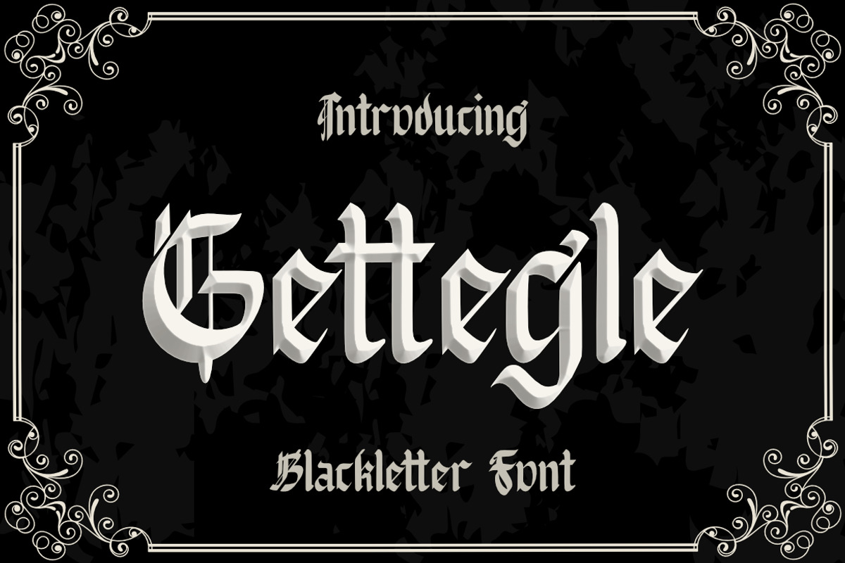 Gettegle Blackletter Font, a Blackletter Font by Bayuktx (Photo 1 of 9)
