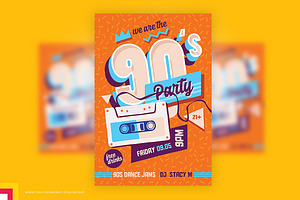 90s Party Flyer Template