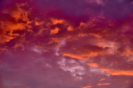beautiful morning sky with fluffy clouds