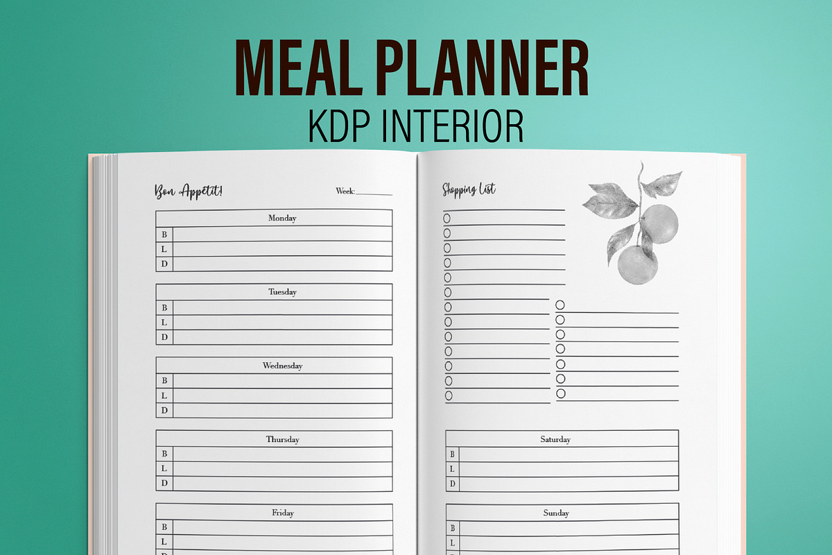 Meal Planner KDP Interior, a Templates & Theme by MatiArtShop (Photo 1 of 2)