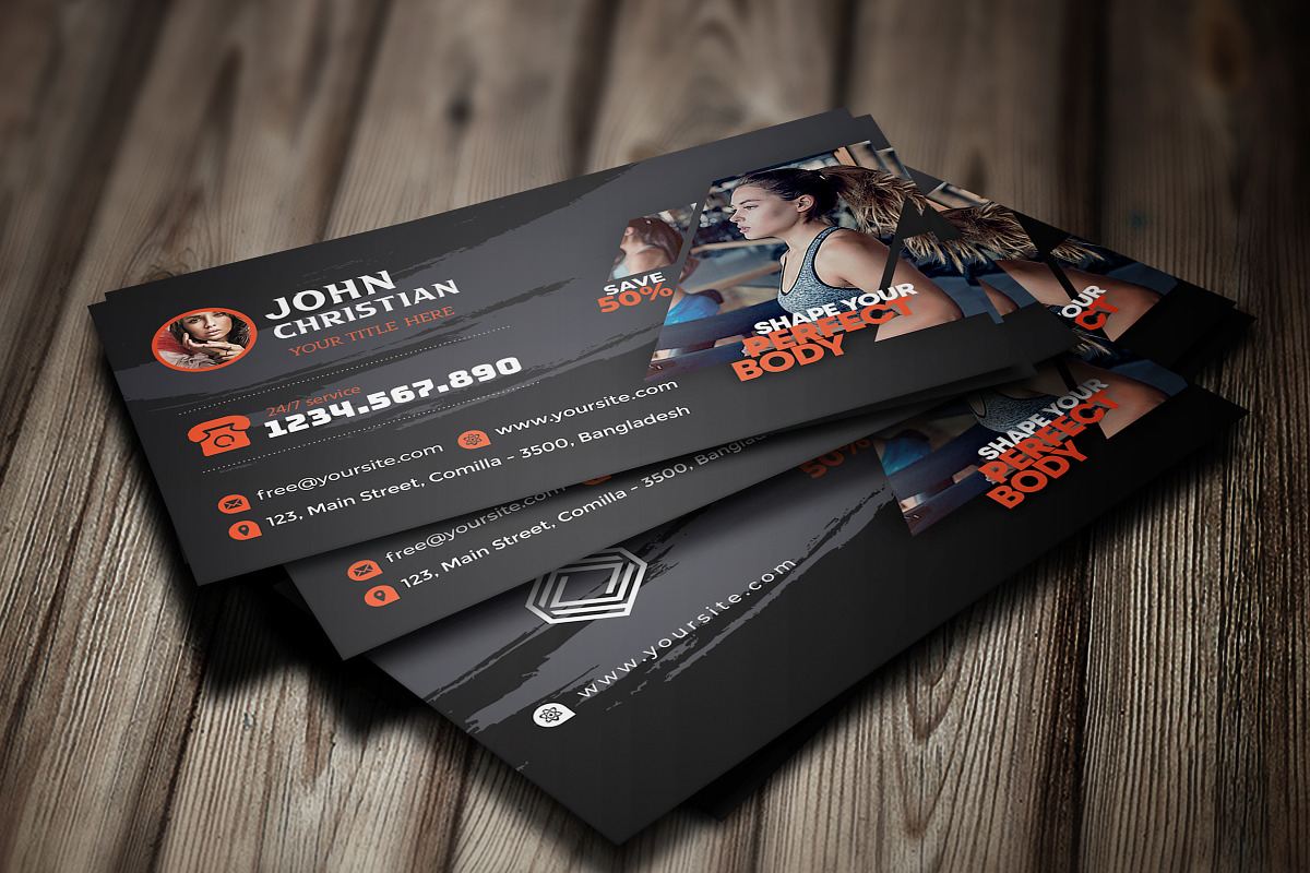 Fitness/Gym Business Card, a Business Card Template by GreenPixi (Photo 3 of 3)