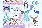 Snowy Clipart, a Sport Illustration by GlamArtZhanna (Thumbnail 2 of 4)