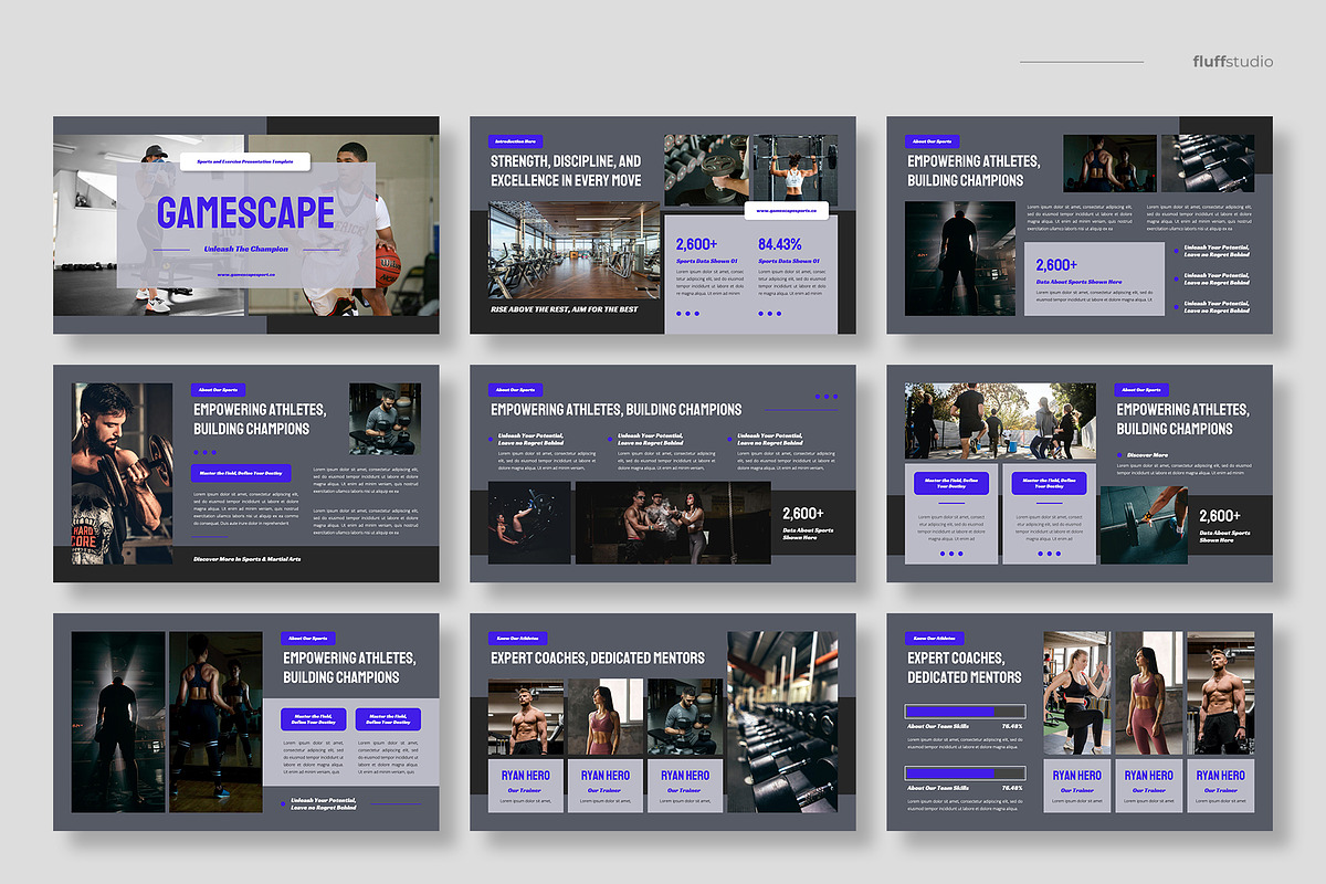 Sport & Fitness Google Slides, a Presentation Template by fluffstudio (Photo 2 of 4)