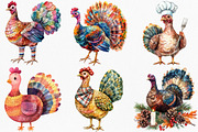 Thanksgiving Turkey Clipart, an Illustration by Canvas Craft (Thumbnail 4 of 8)