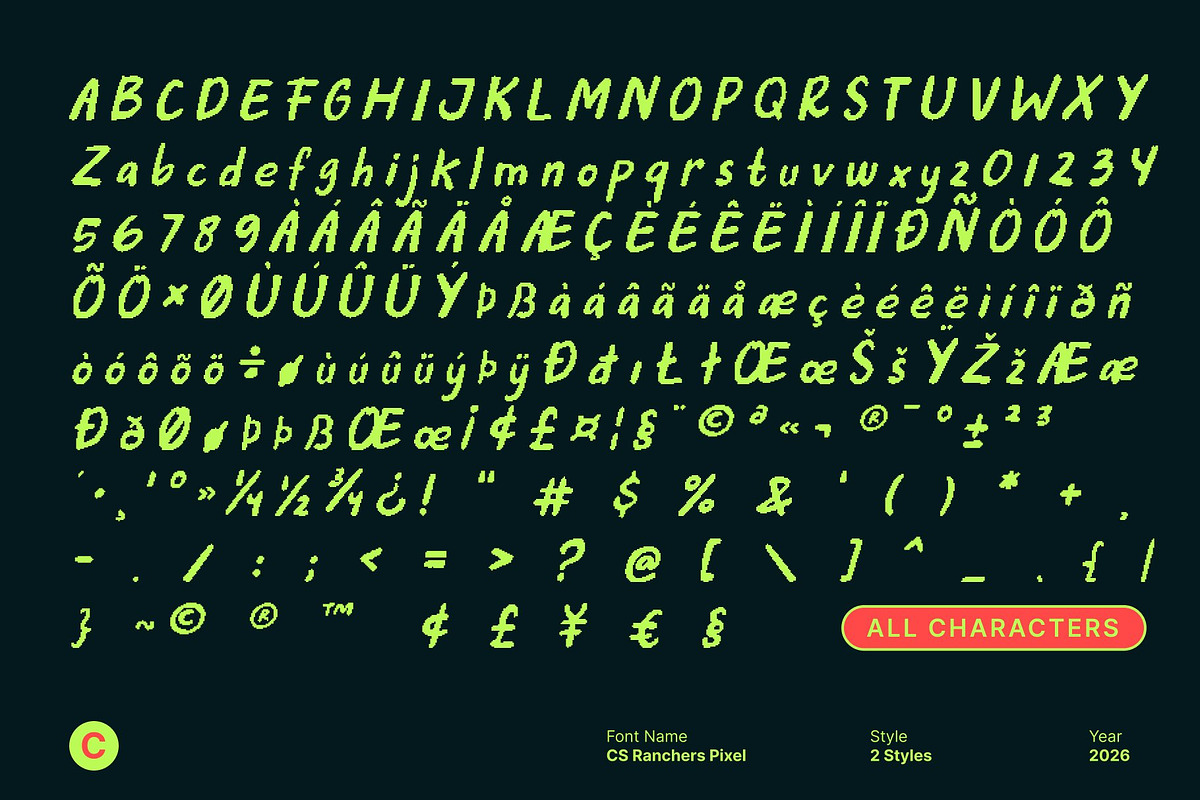 CS Ranchers Pixel, a Sans Serif Font by Craft Supply Co. (Photo 8 of 8)