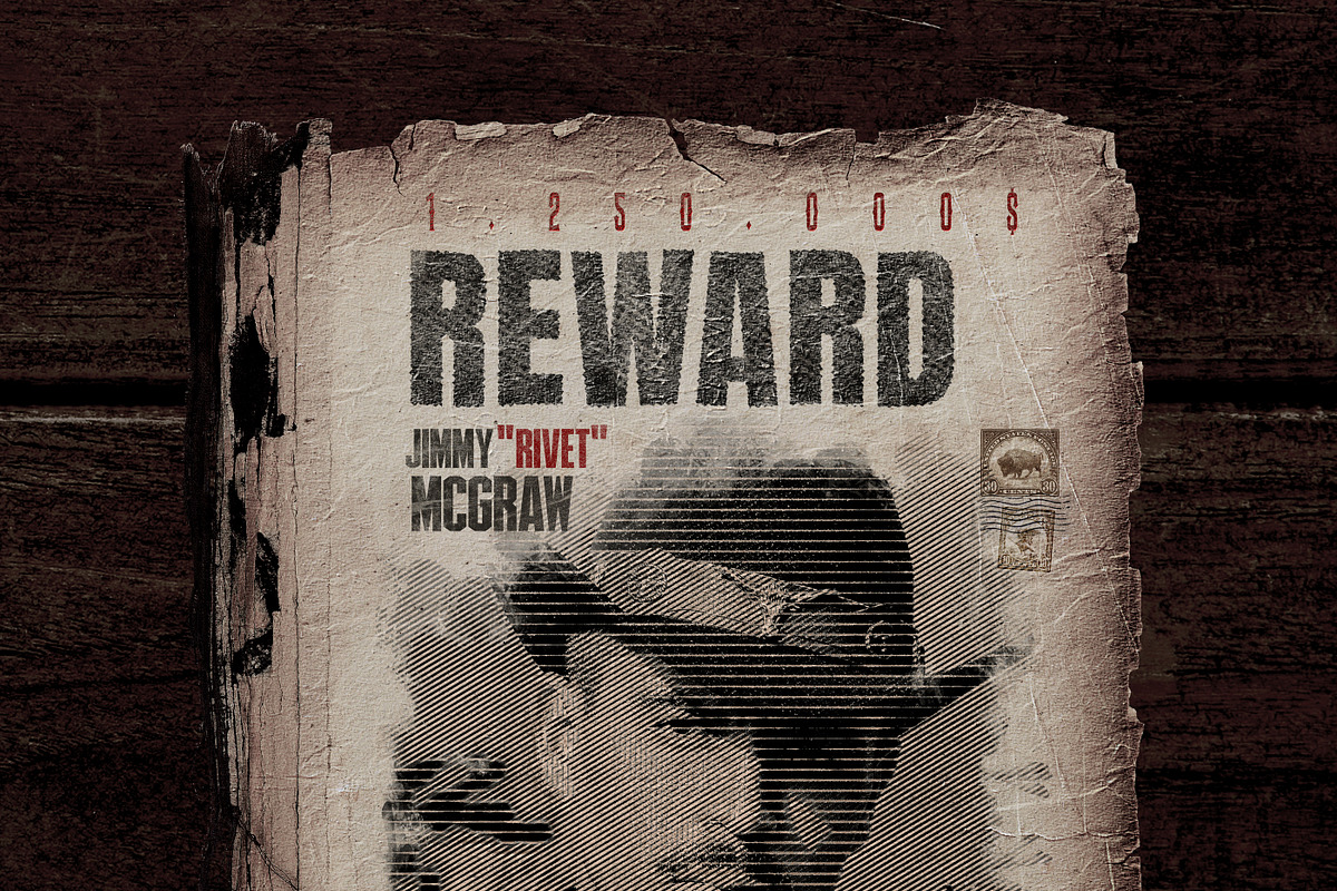 Old Wild West Wanted Poster Template preview 2