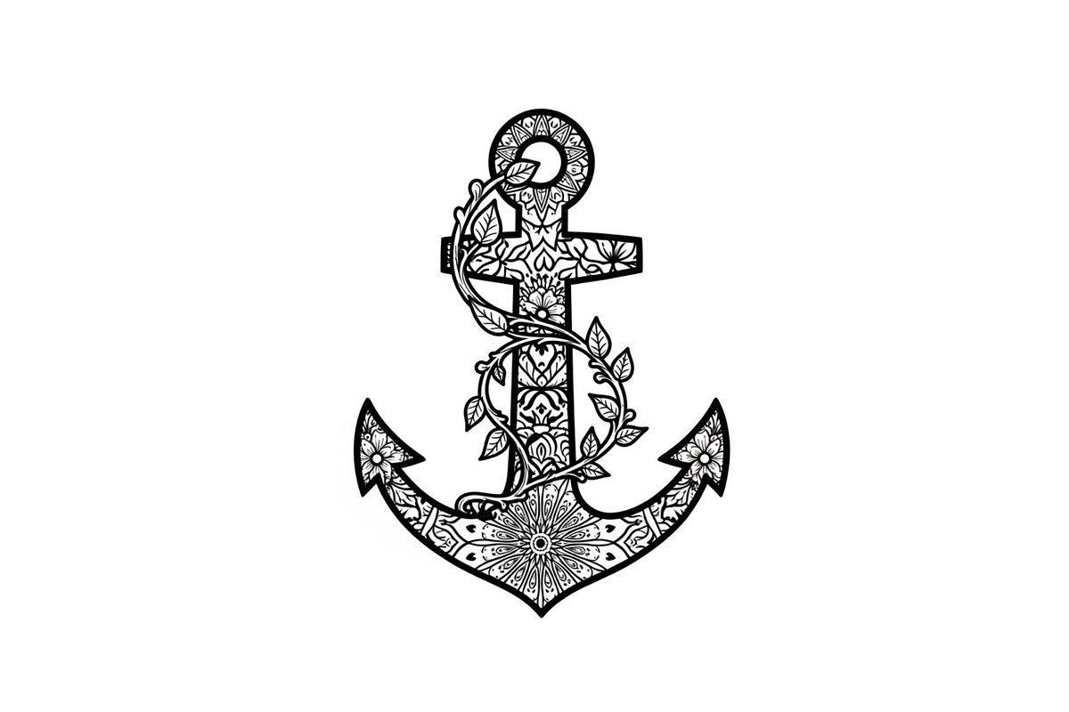 Ornamental Anchor Silhouette SVG, an Illustration by Designs_River (Photo 6 of 31)