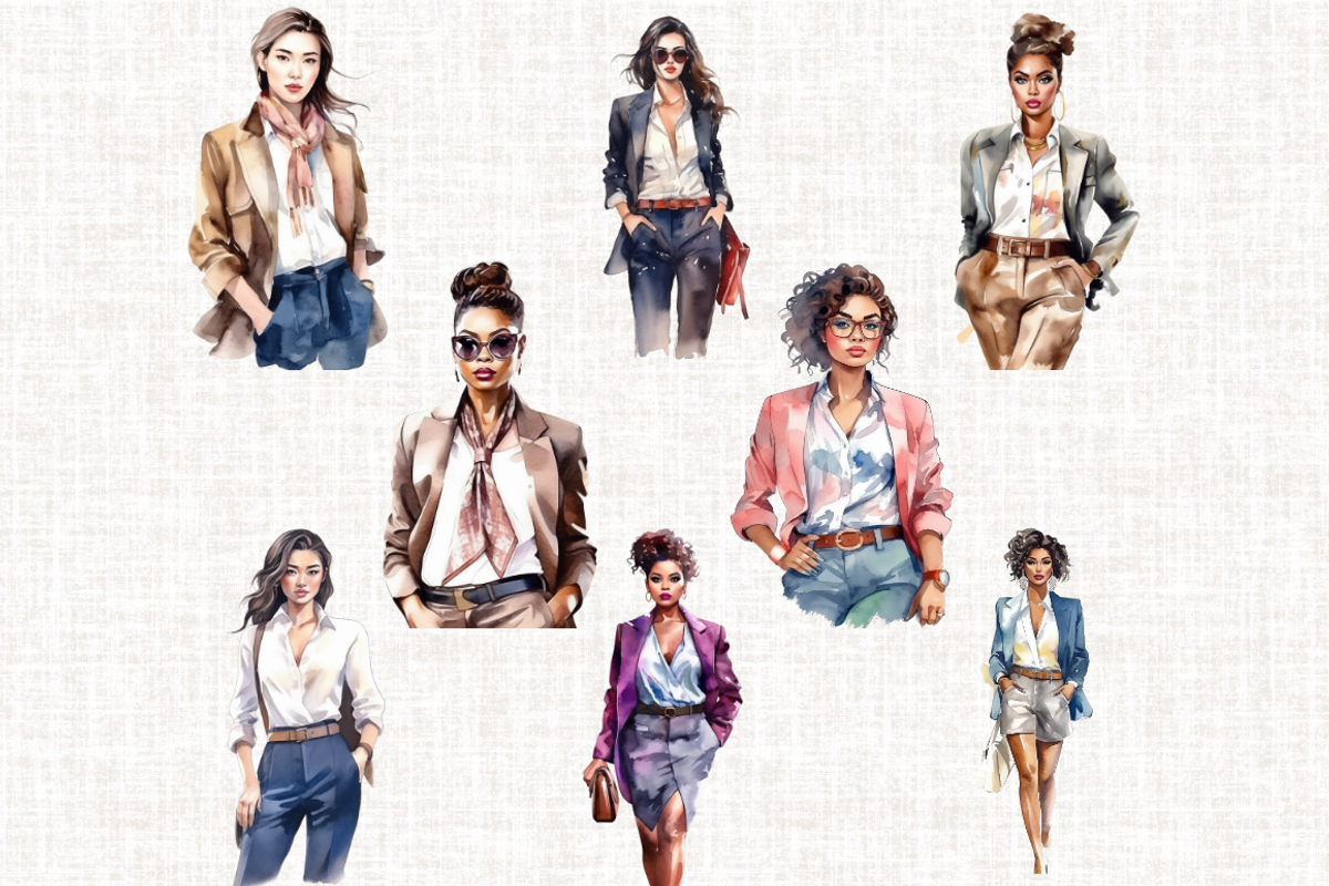 Watercolor Lady Boss Clipart, a Person Illustration by Mash Mash Stickers (Photo 3 of 9)