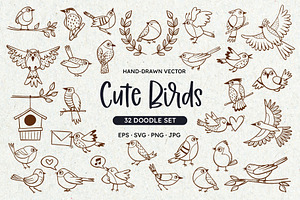 Bird Doodles, an Animal Illustration by insemar
