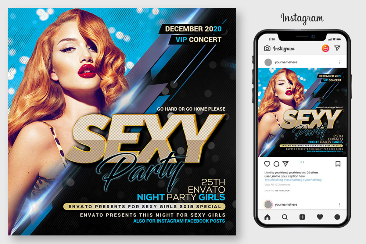 100 Night Club Party Flyers Bundle, a Flyer Template by graphicforest (Photo 56 of 72)