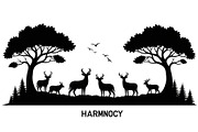 Wildlife Forest Silhouette Vector Bu, an Illustration by Designs_River (Thumbnail 45 of 51)