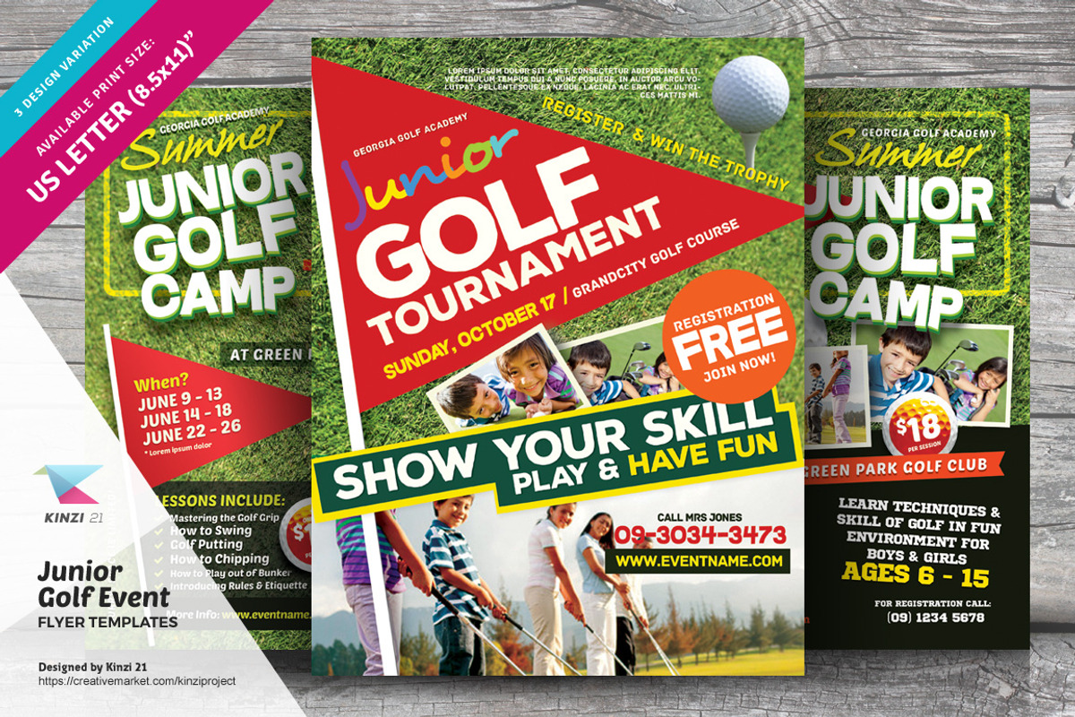 Junior Golf Event Flyer Templates, a Flyer Template by kinzi21 (Photo 1 of 4)