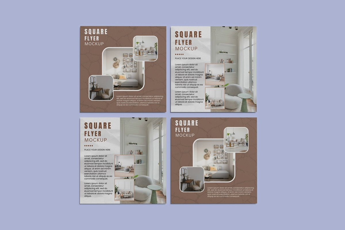 Square Flyer Brochure Mockup., an Advertising Mockup by GraphicWindow (Photo 7 of 7)