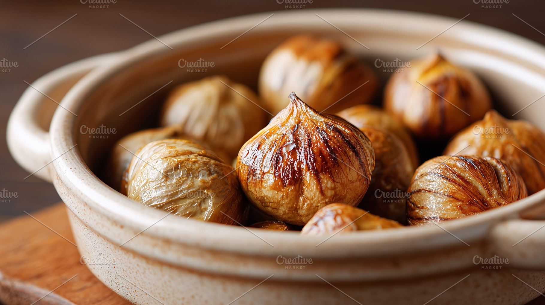 Close up of roasted chestnuts, a Food & Drink Photo by MistyDay