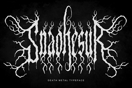 Snaokesur | Death Metal Typeface, a Blackletter Font by Sealoung