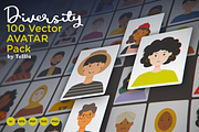 Diversity 100 Vector Avatar Pack V1, a Person Illustration by Telllu & Friends (Thumbnail 1 of 4)