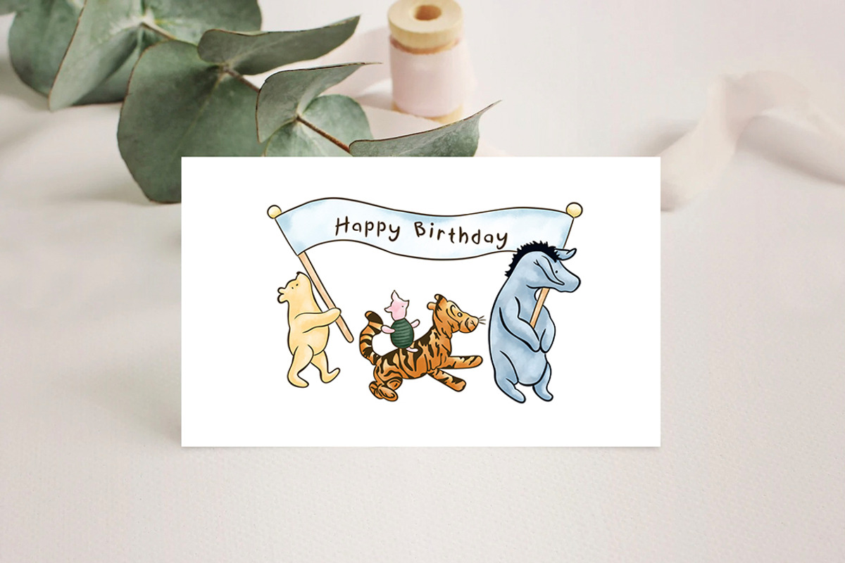 Classic Winnie the Pooh Birthday, an Animal Illustration by SvetaArtStore (Photo 5 of 8)