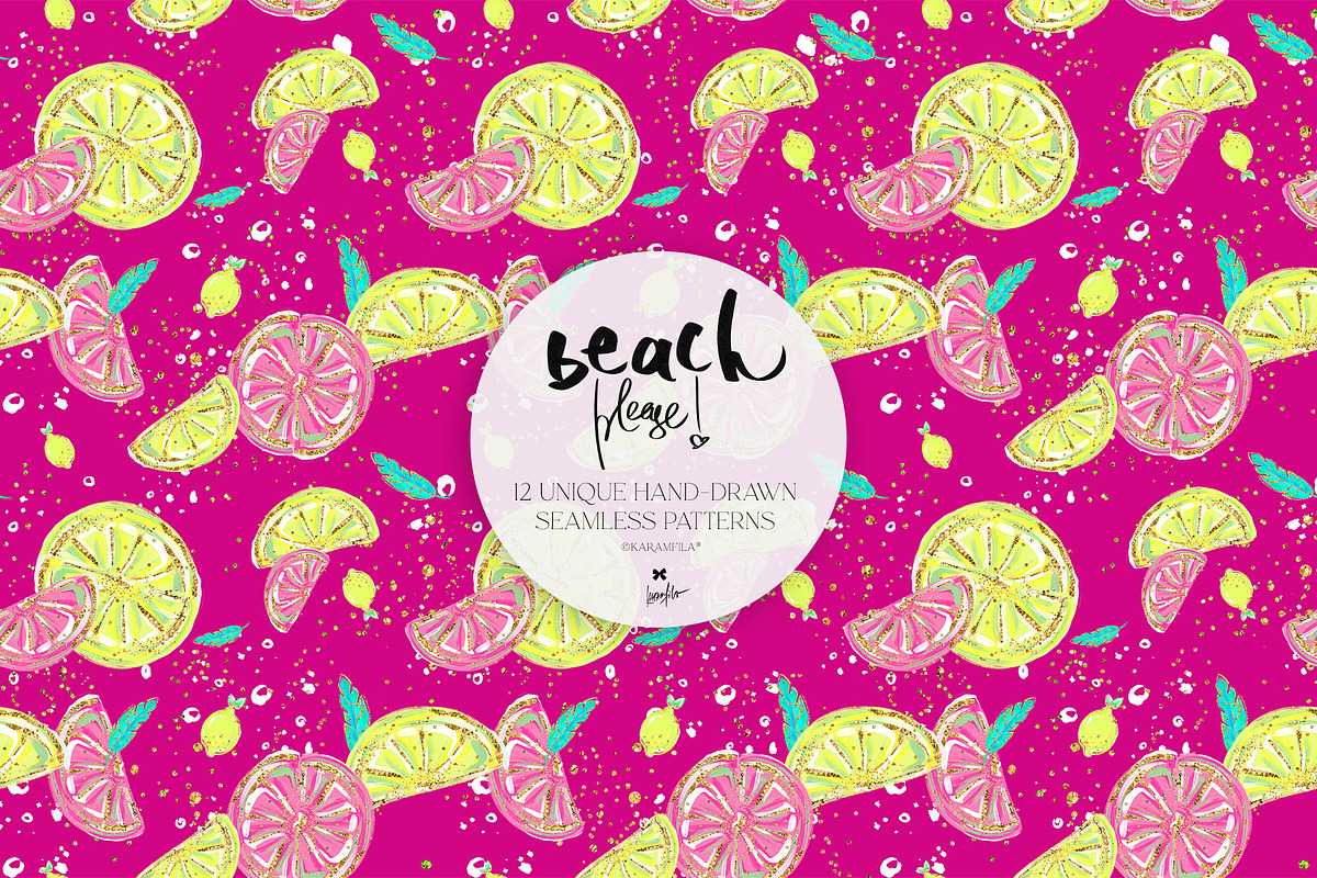 Summer Beach Camper Tropical Pattern, a Pattern Graphic by KaramfilaS (Photo 8 of 16)