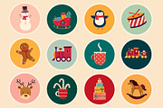Vintage Christmas collection, a Decorative Illustration by MoleskoStudio (Thumbnail 8 of 11)
