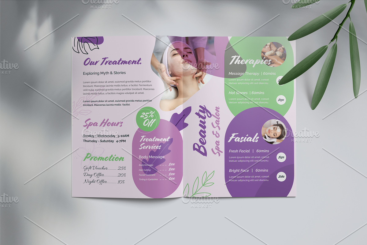 Spa & Massage Bifold Brochure, a Brochure Template by Cristal Pioneer (Photo 3 of 4)
