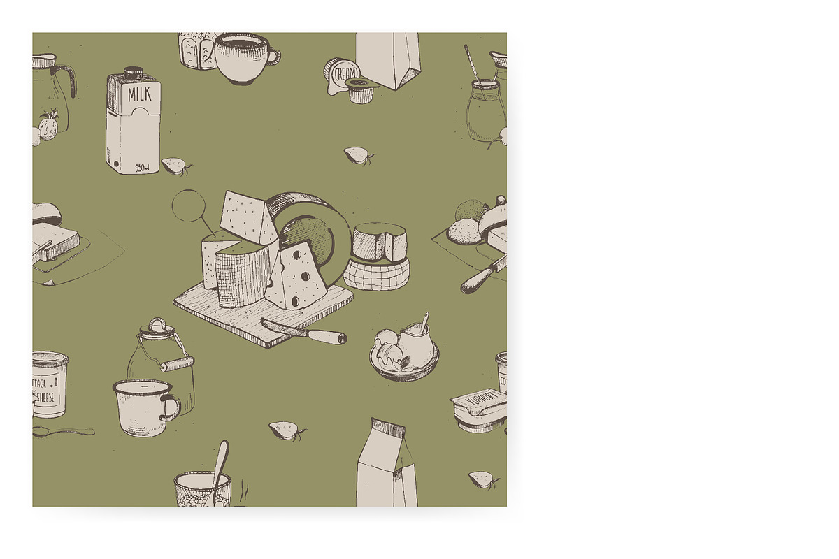 Dairy products seamless patterns, a Pattern Graphic by Good Studio (Photo 4 of 5)