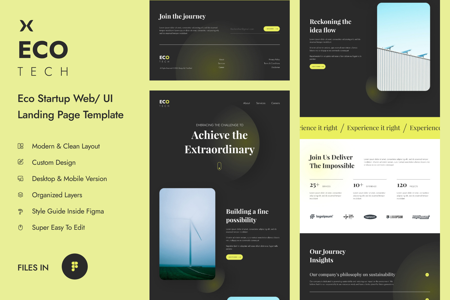 Ecotech Start Up Landing Page by Prismpixel  Creative Market