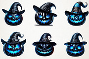Creepy Black Halloween Pumpkin PNG, an Illustration by RobertsArt (Thumbnail 7 of 7)