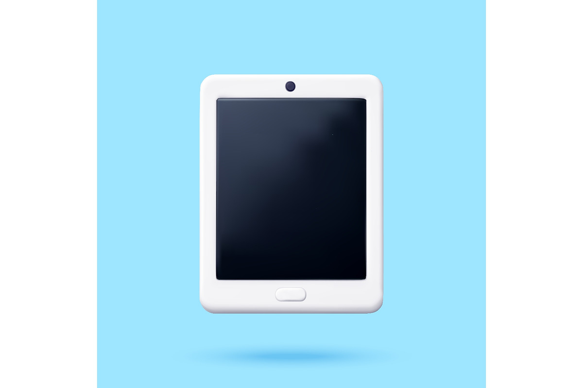 3D White touchscreen tablet PC, an Object Illustration by Abscent (Photo 1 of 3)
