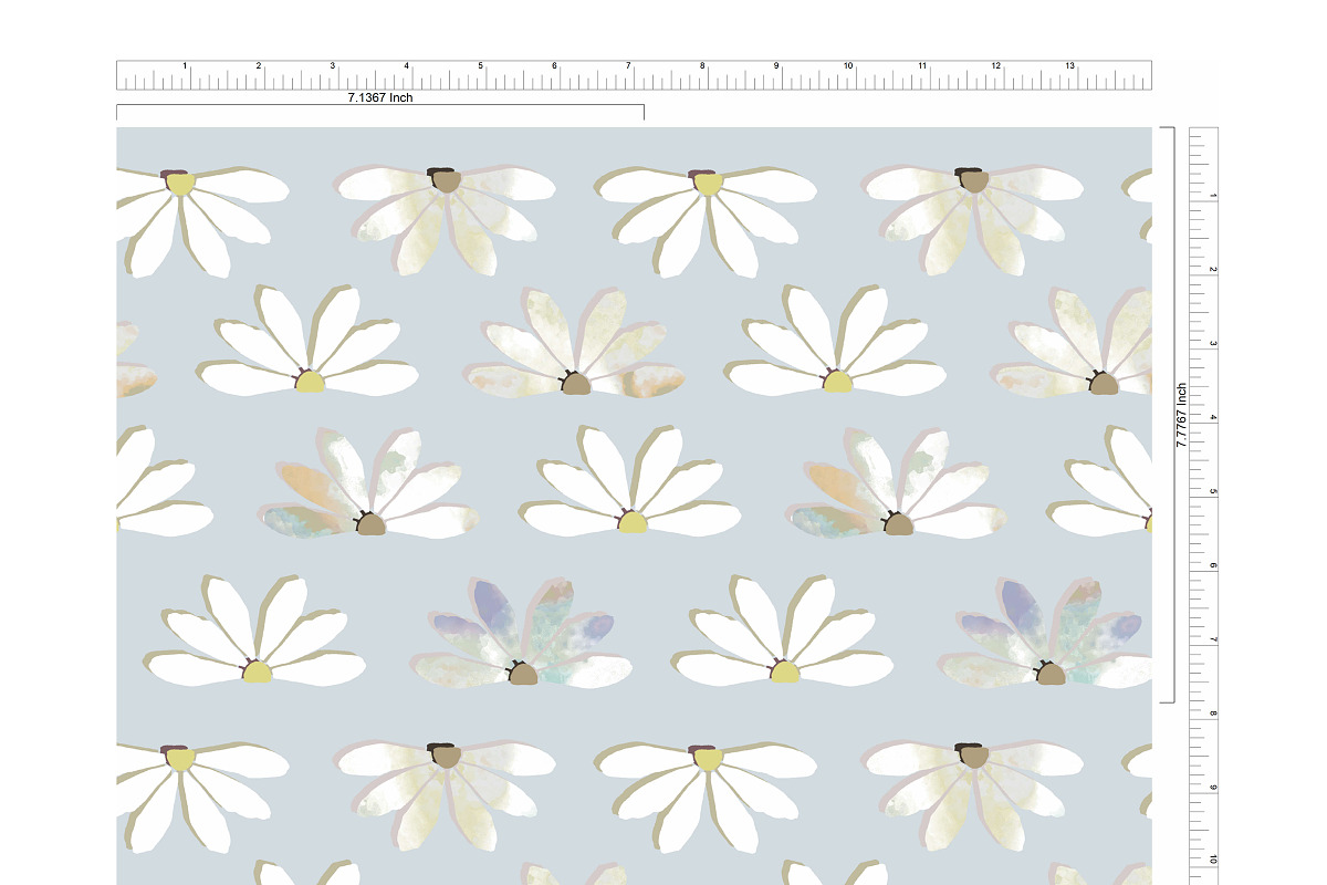 Geo Daisy Watercolor Pattern, a Pattern Graphic by JESSIE BLOOM STUDIO (Photo 6 of 6)