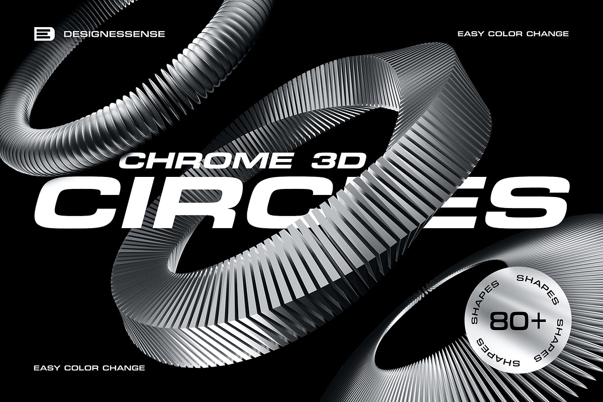 3D Chrome Circles - 82 illustrations, an Object Graphic by assetpro.design (Photo 1 of 12)