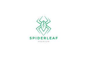 Spider Leaf Plant Green Line Art