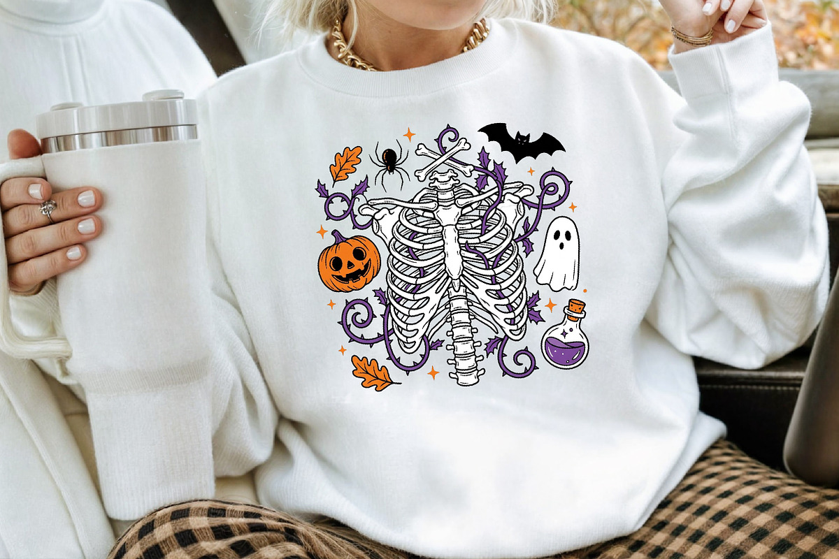 Spooky Skeleton Halloween Art, a Seasonal Illustration by Creative Art (Photo 3 of 3)