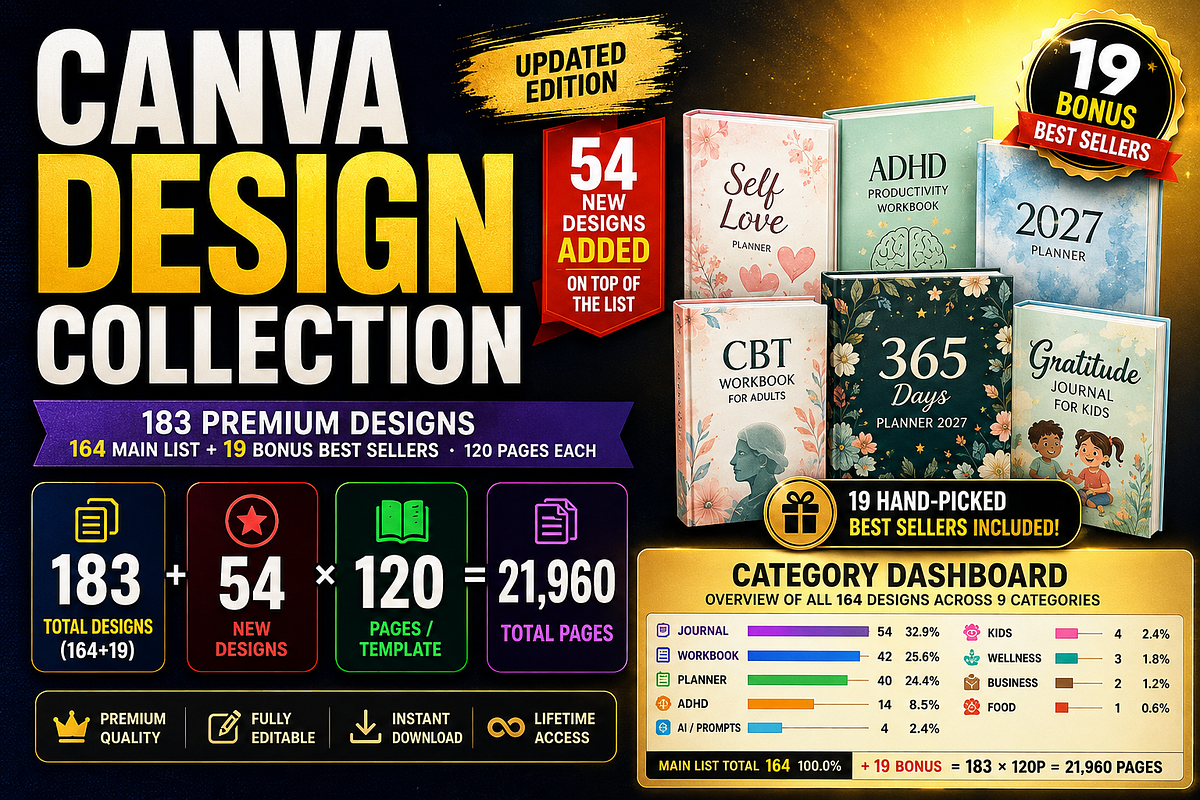 Canva Design Collection Mega Bundle, a Social Media Template by Graphicuss (Photo 1 of 9)