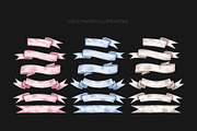 Watercolor ribbon banners clipart, a Decorative Illustration by AquarelleSpace (Thumbnail 3 of 4)