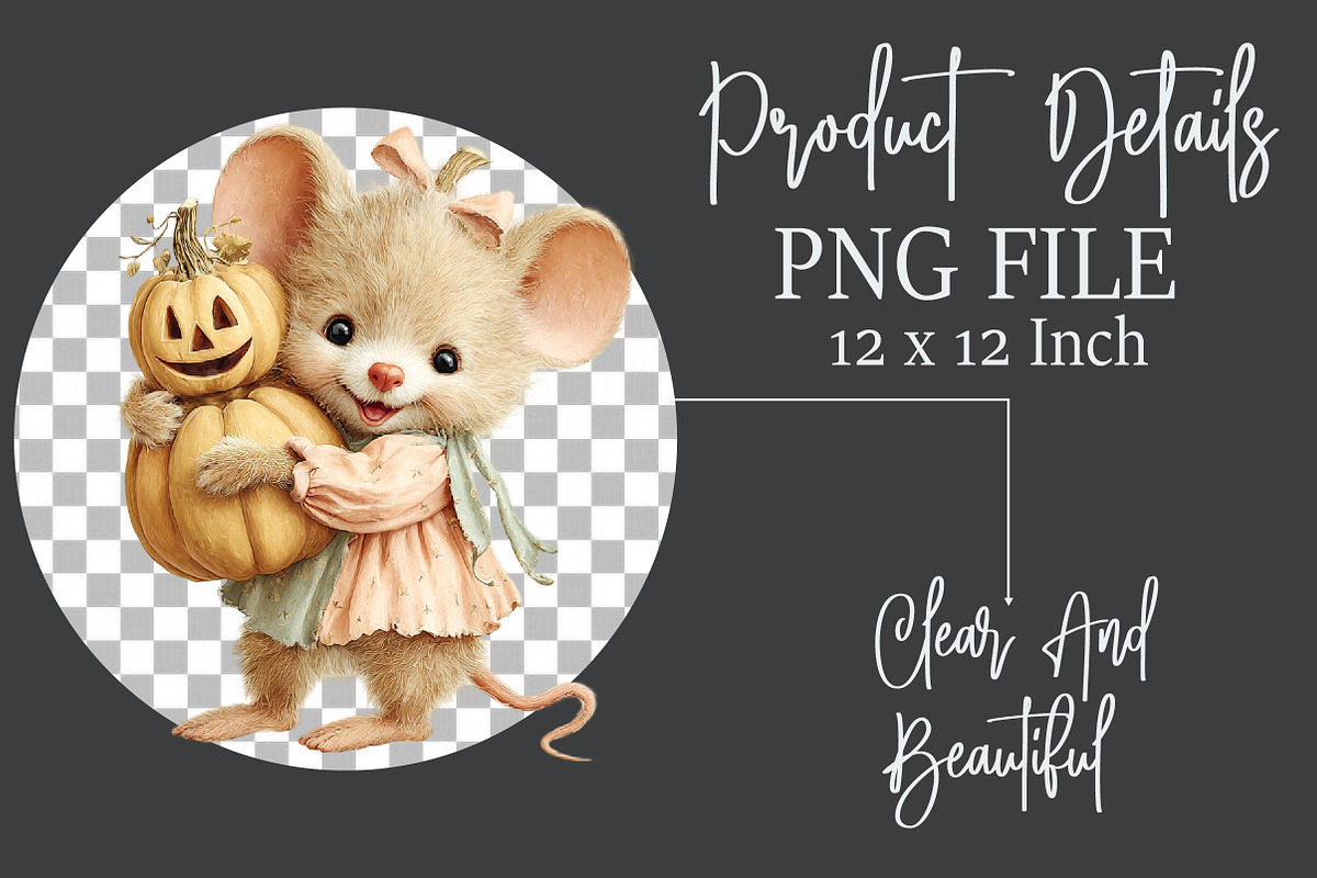 Whimsical Halloween Mouse Clipart, a Seasonal Illustration by Rose Art (Photo 7 of 8)