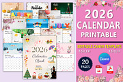 2026 Calendar Printable Canva, a Stationery Template by Designmela01 (Thumbnail 1 of 7)