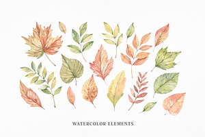 Watercolor Autumn Leaves Fall