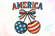 America Cherries Patriotic PNG, an Illustration by Sublimation Artist (Thumbnail 1 of 9)