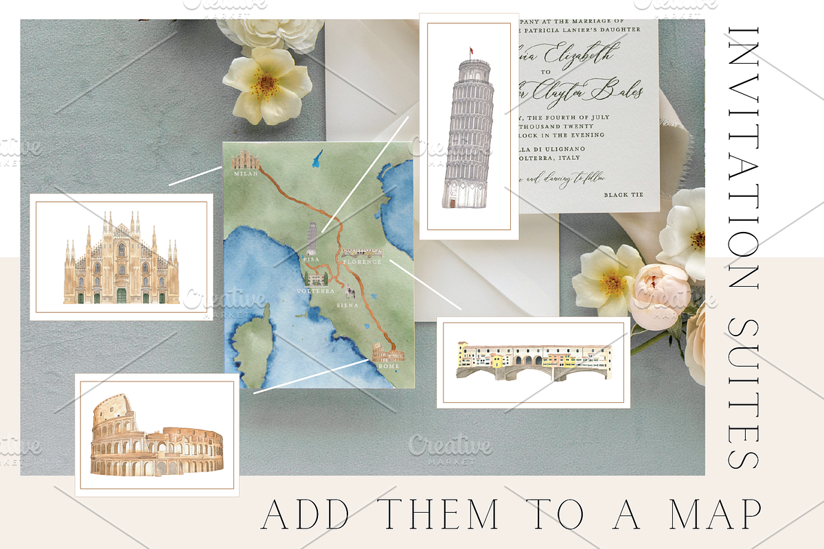 Watercolor Italian Landmarks, an Illustration by Dear Kathryn (Photo 4 of 4)