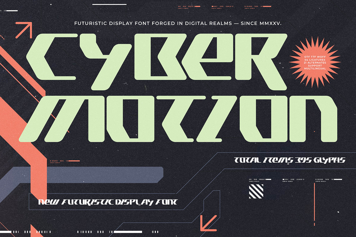 Cyber Motion Futuristic Font, a Serif Font by timelesstype.co (Photo 1 of 15)