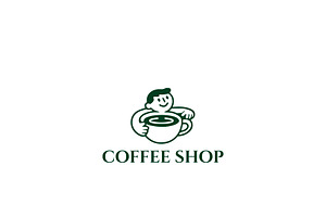 Cartoon Coffee Barista Logo, a Branding & Logo Template by HueNestify