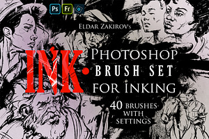 INK. 40 Photoshop Brushes for Inking