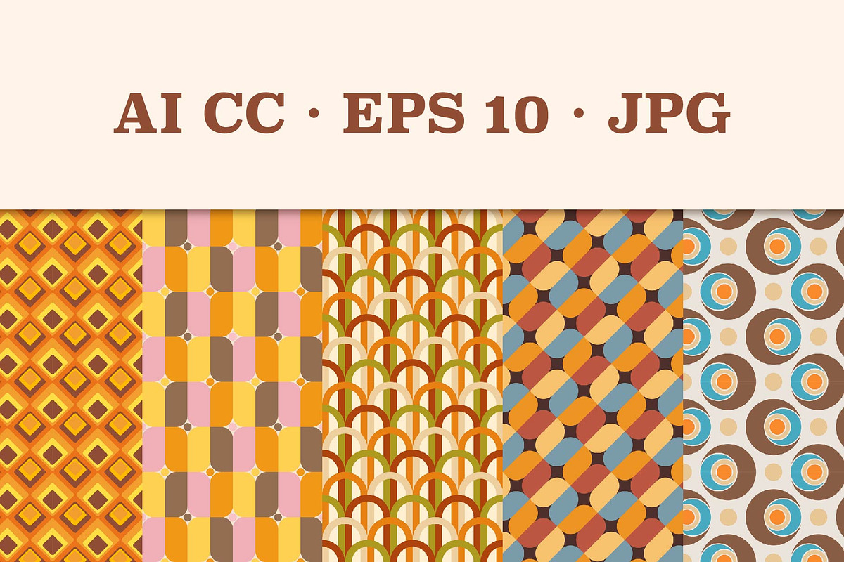 10 Funky Vintage Patterns, a Pattern Graphic by Minkina (Photo 2 of 5)