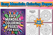 Bold and Easy Mandala Coloring Pages, a Decorative Illustration by Printable Design Store (Thumbnail 1 of 4)