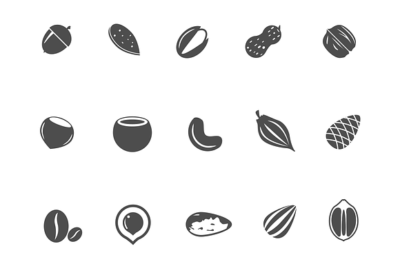 15 Nut And Seed Icons